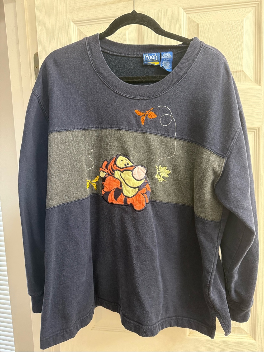 Disney Navy and Gray Tigger Panel Sweatshirt